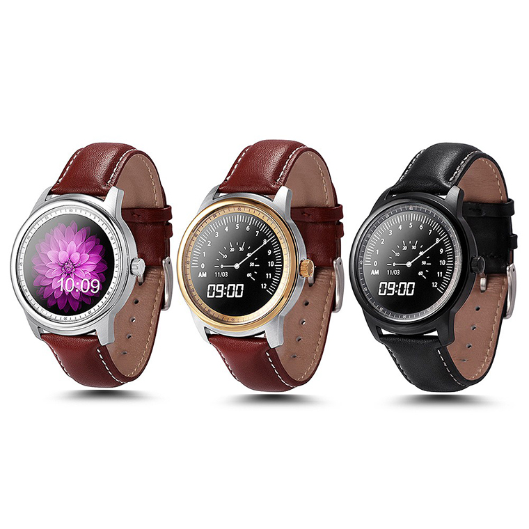 Round Screen Bluetooth Intelligent Watch Stainless Steel Fashion Heart Rate Step Wristband