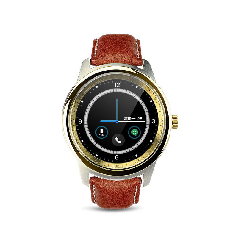 Round Screen Bluetooth Intelligent Watch Stainless Steel Fashion Heart Rate Step Wristband