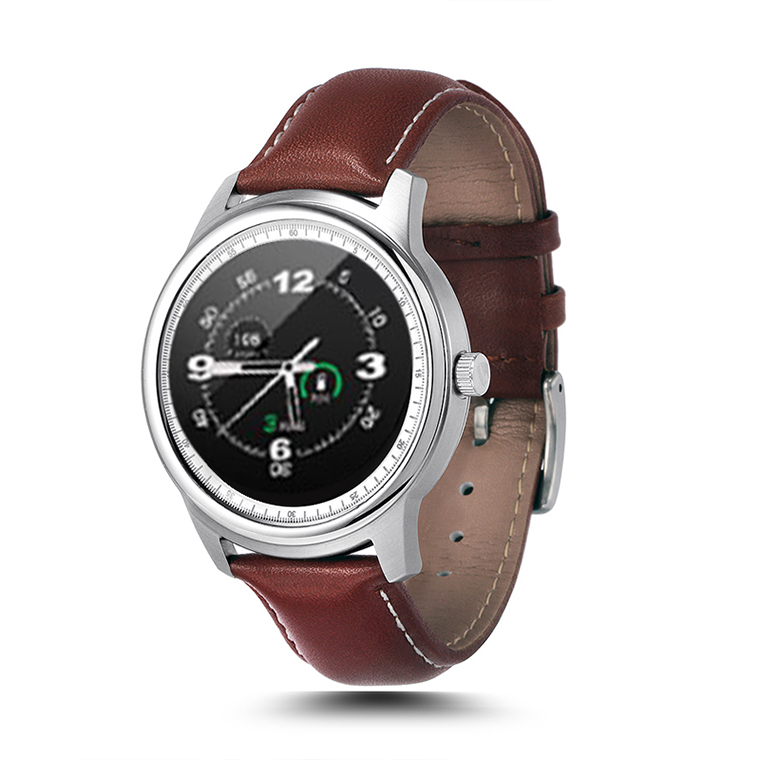 Round Screen Bluetooth Intelligent Watch Stainless Steel Fashion Heart Rate Step Wristband