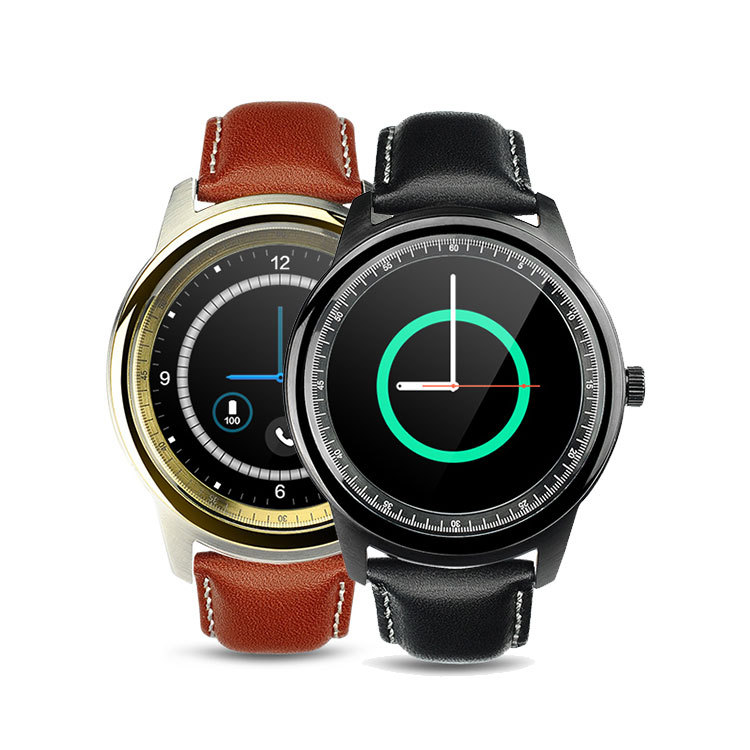 Round Screen Bluetooth Intelligent Watch Stainless Steel Fashion Heart Rate Step Wristband