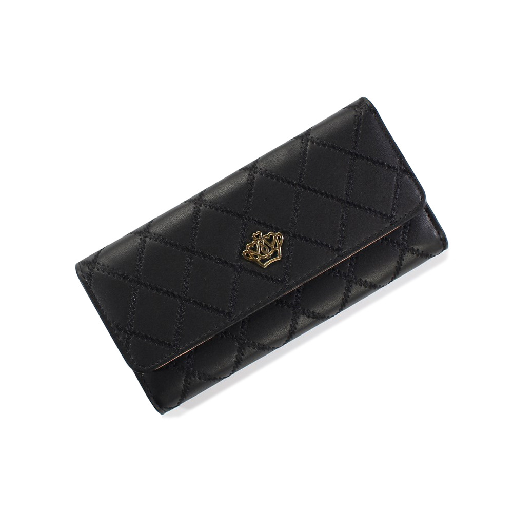 Female Long Section Buckle Lingge Love Crown Wallet Big Notes Female Models Wallet