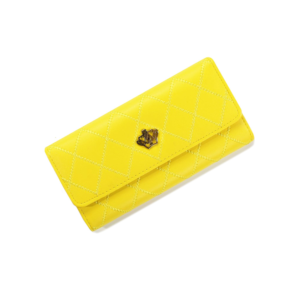 Female Long Section Buckle Lingge Love Crown Wallet Big Notes Female Models Wallet