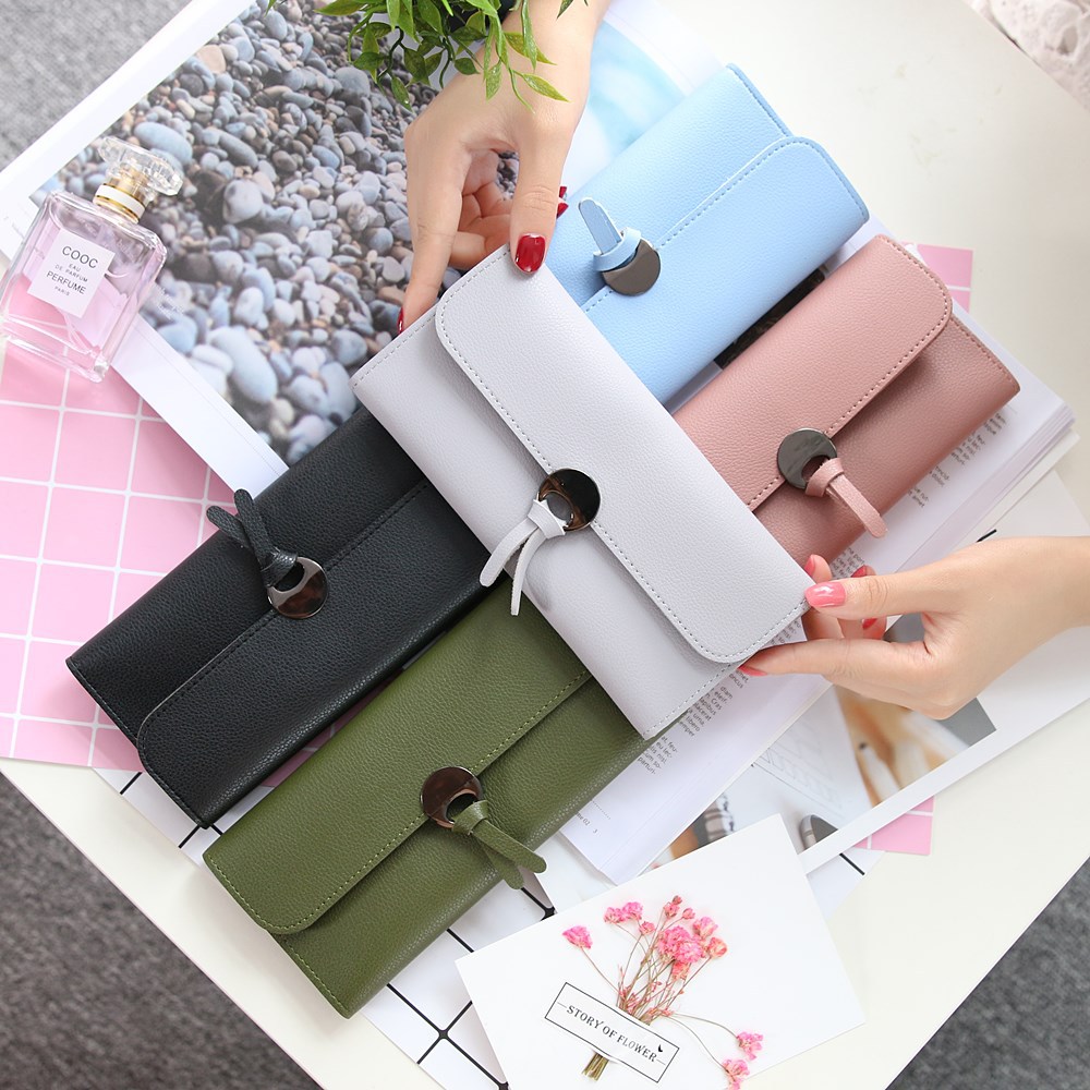 Handbag Multicolor Ms Wallet In the long Section Solid Color Knot Fold Sallet The New Lady bags
