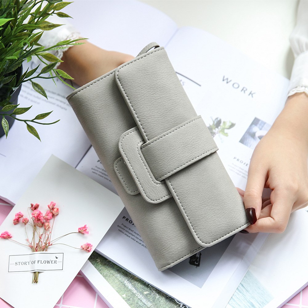 Ms Wallet fashion Long Section portable Three Packs Coin Purse Multifunction Buckle Wallet Card Pack