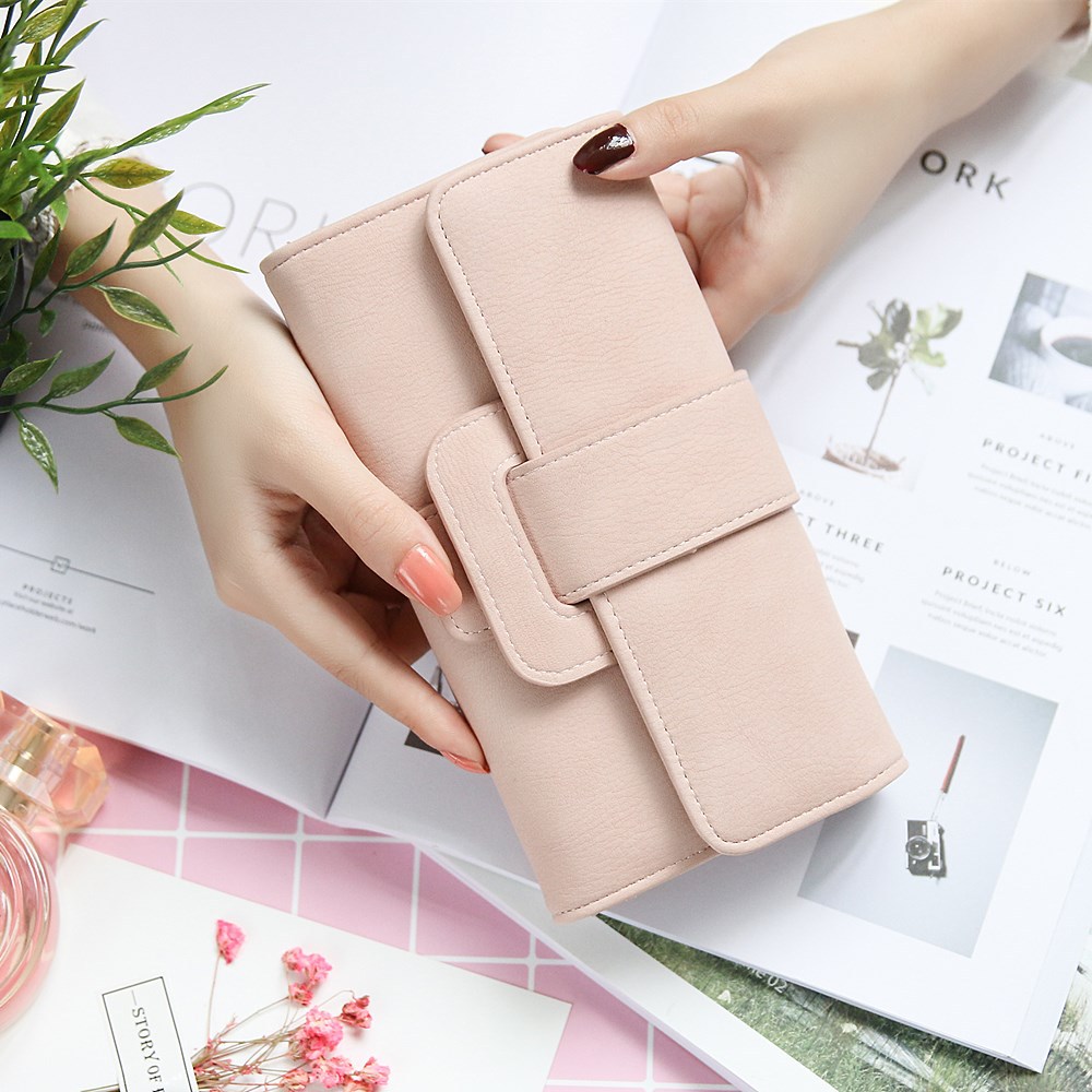 Ms Wallet fashion Long Section portable Three Packs Coin Purse Multifunction Buckle Wallet Card Pack