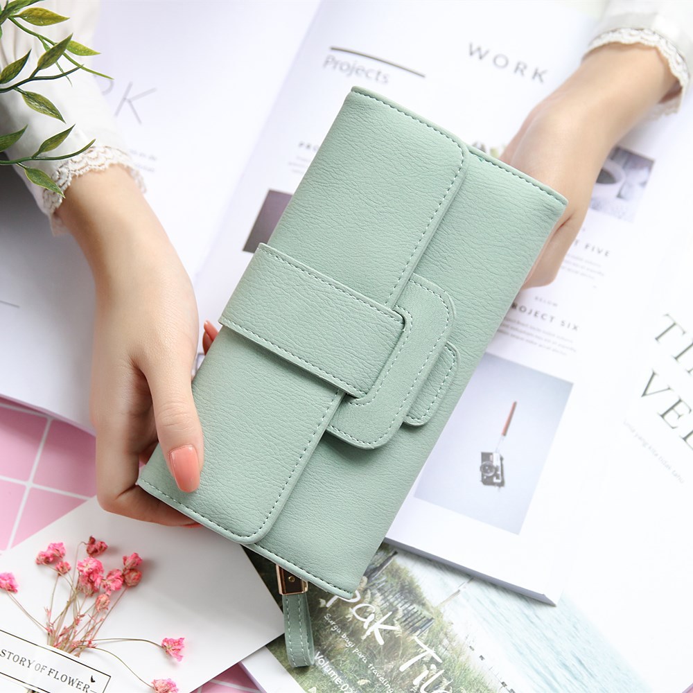 Ms Wallet fashion Long Section portable Three Packs Coin Purse Multifunction Buckle Wallet Card Pack
