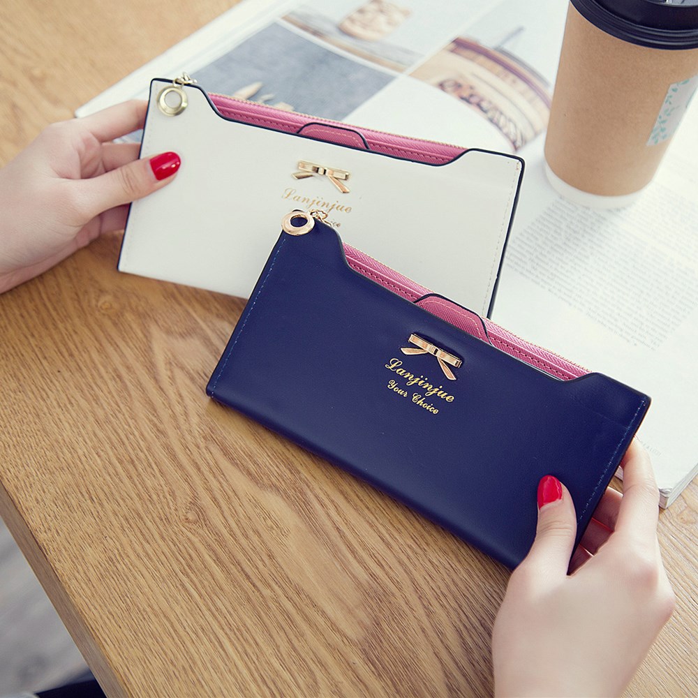 Fashion Female Wallet lovely Bow Tie Card Type Multi-card Bit Package Ms Long Section Wallet
