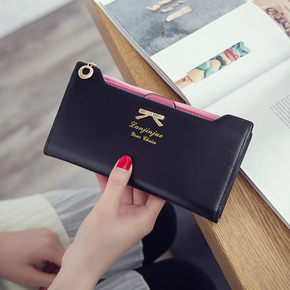 Fashion Female Wallet lovely Bow Tie Card Type Multi-card Bit Package Ms Long Section Wallet