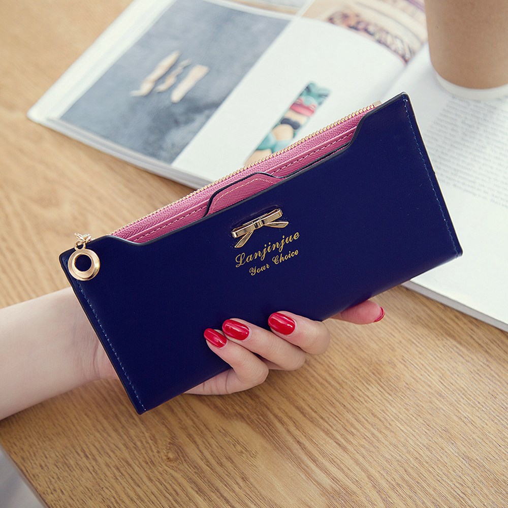 Fashion Female Wallet lovely Bow Tie Card Type Multi-card Bit Package Ms Long Section Wallet