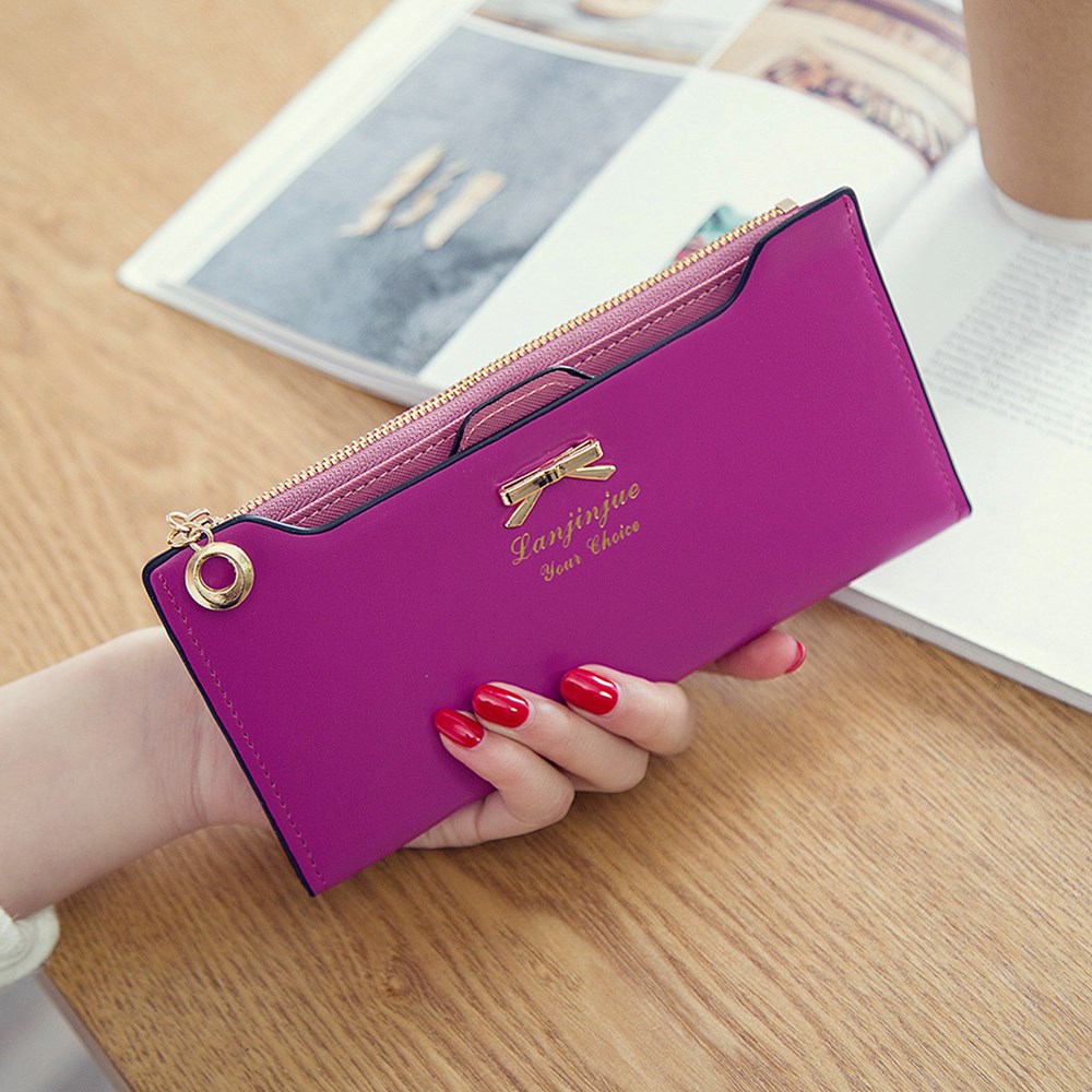 Fashion Female Wallet lovely Bow Tie Card Type Multi-card Bit Package Ms Long Section Wallet