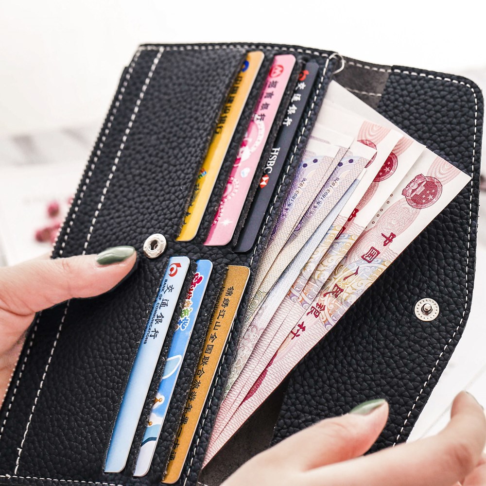 Ms Long Section Wallet Retro Lady Bags Coin Purse Fashion Ms Hand Bag