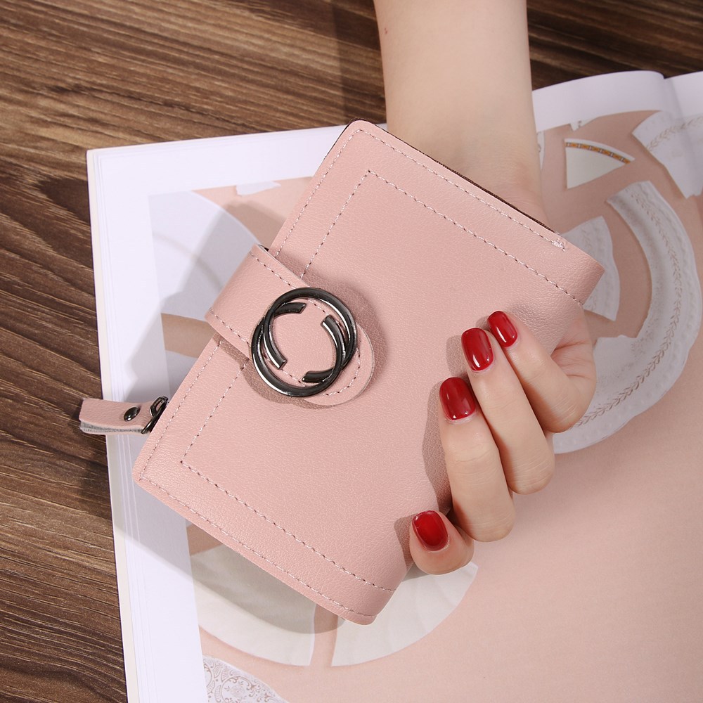 Short Section Wallet Ms Thin Section Buckle Fashion Wallet Small Wallet