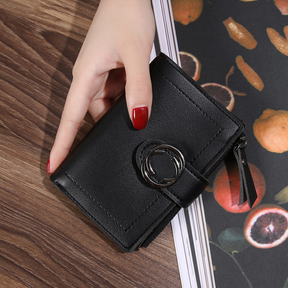 Short Section Wallet Ms Thin Section Buckle Fashion Wallet Small Wallet