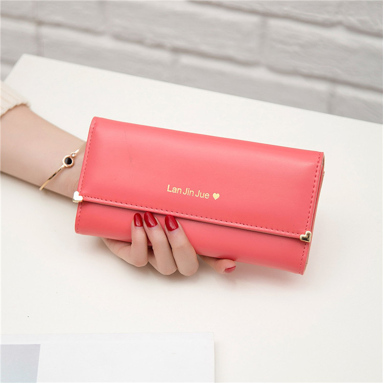 Fashion Student Hand bag Love Three Fold High Capacity Card Pack Wallet