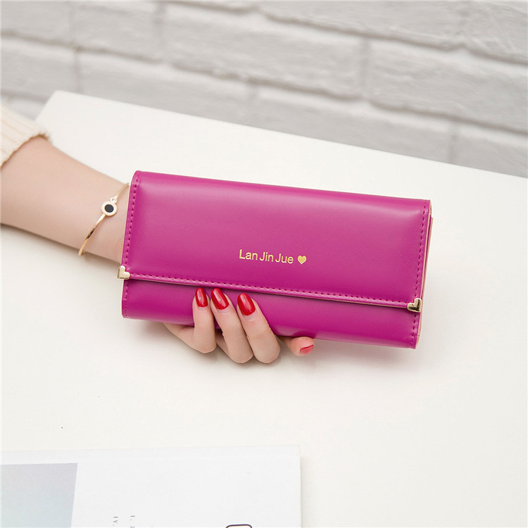Fashion Student Hand bag Love Three Fold High Capacity Card Pack Wallet