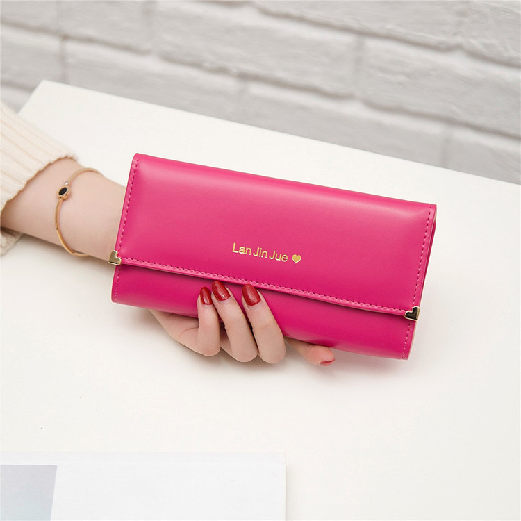 Fashion Student Hand bag Love Three Fold High Capacity Card Pack Wallet
