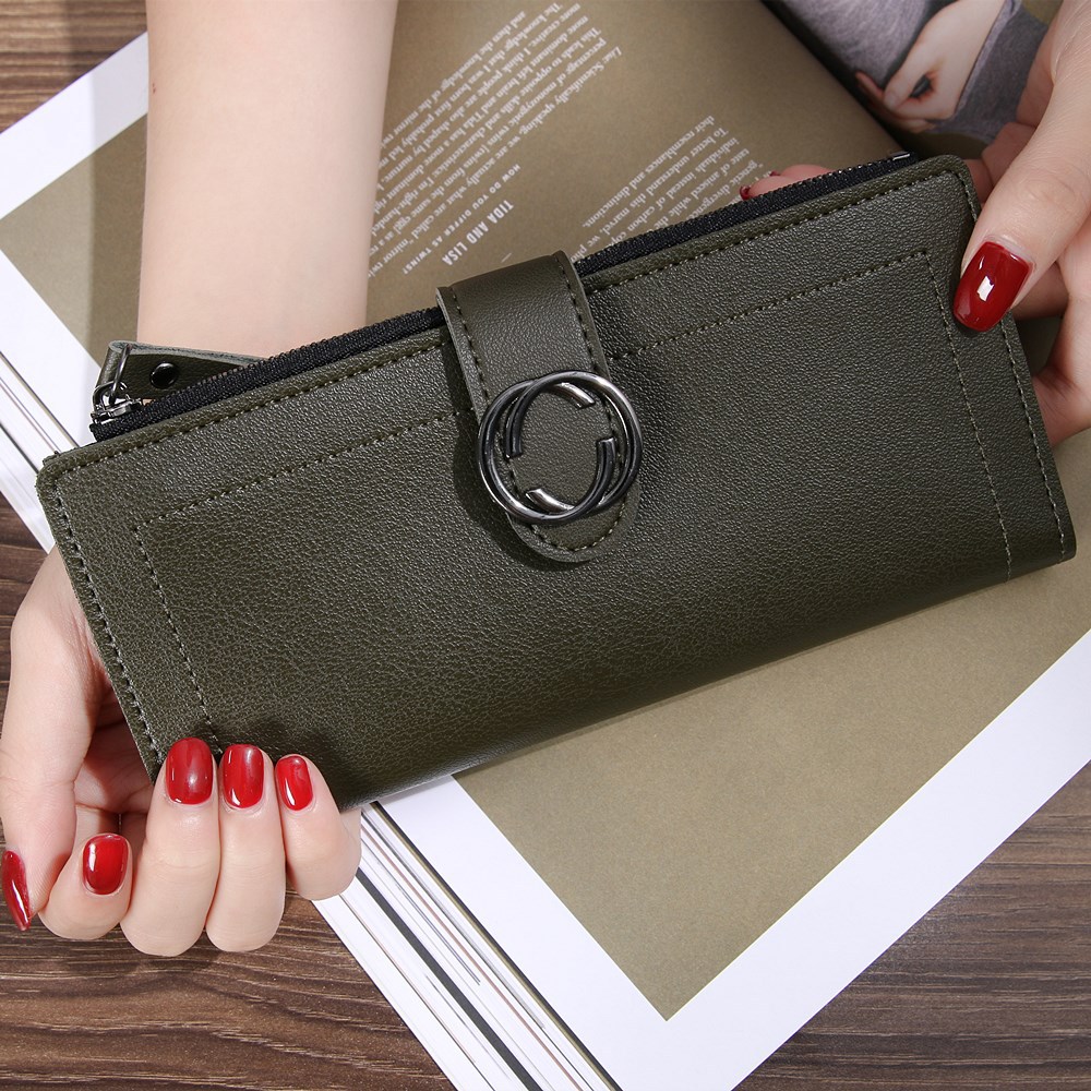 The New Ms Wallet Long Section Fashion Hand bag Zipper Buckle Leisure Wallet Card Pack