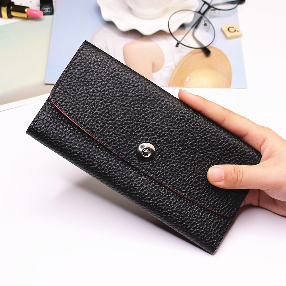 Female Student Simple Long Section Thin Section Wallet Buckle Fashion Coin Purse Hand Bag