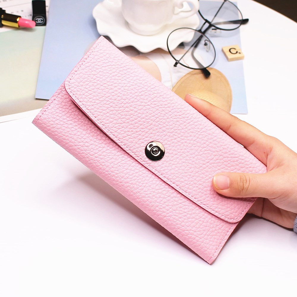 Female Student Simple Long Section Thin Section Wallet Buckle Fashion Coin Purse Hand Bag