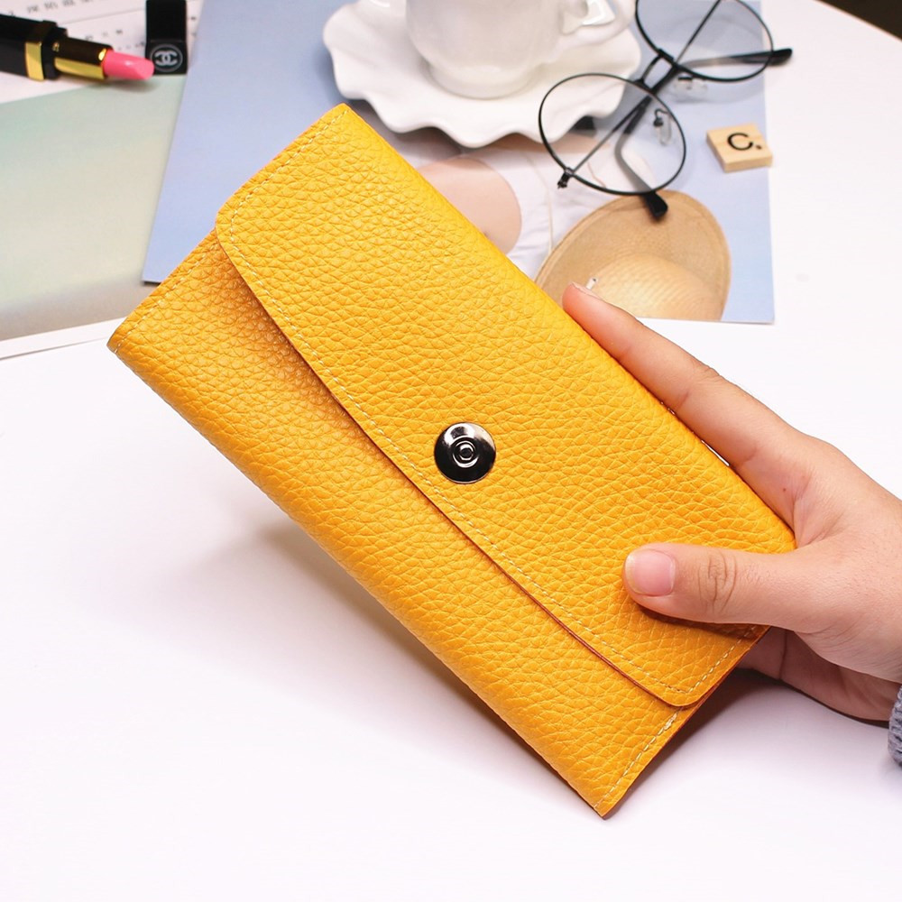 Female Student Simple Long Section Thin Section Wallet Buckle Fashion Coin Purse Hand Bag