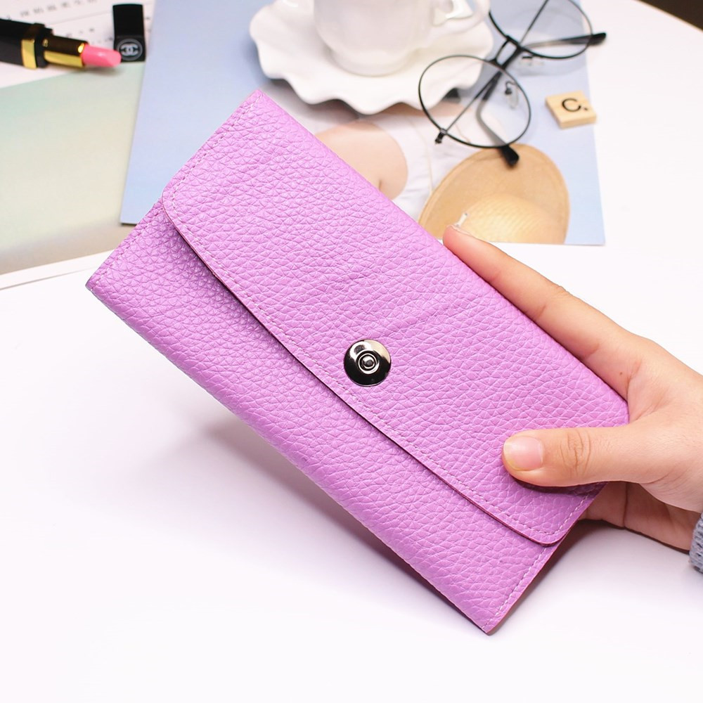 Female Student Simple Long Section Thin Section Wallet Buckle Fashion Coin Purse Hand Bag