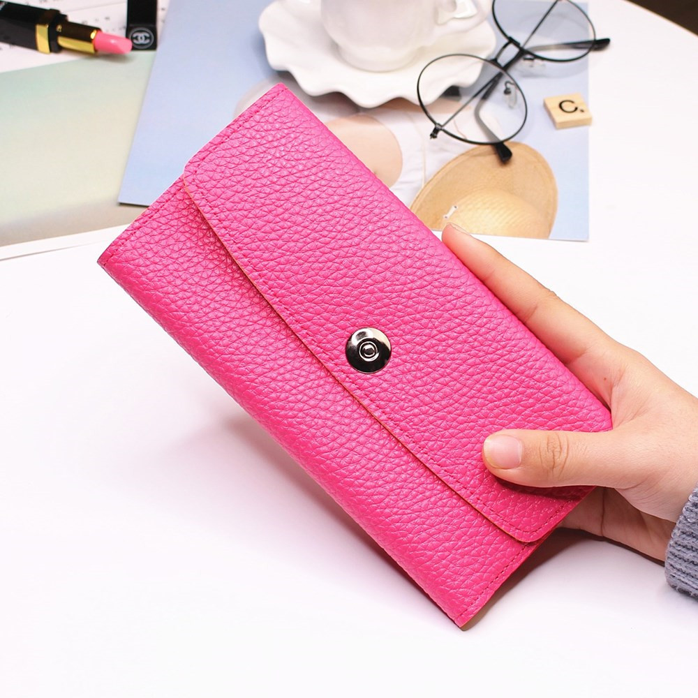 Female Student Simple Long Section Thin Section Wallet Buckle Fashion Coin Purse Hand Bag