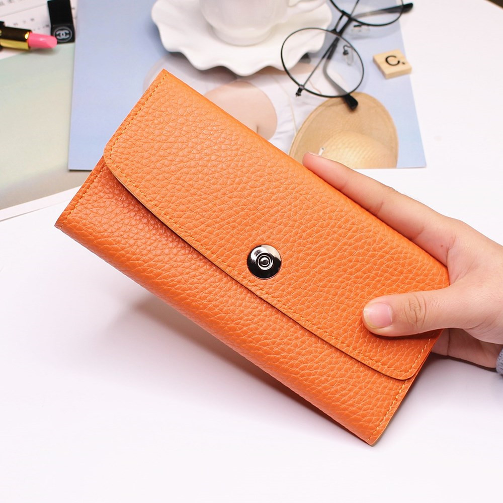 Female Student Simple Long Section Thin Section Wallet Buckle Fashion Coin Purse Hand Bag