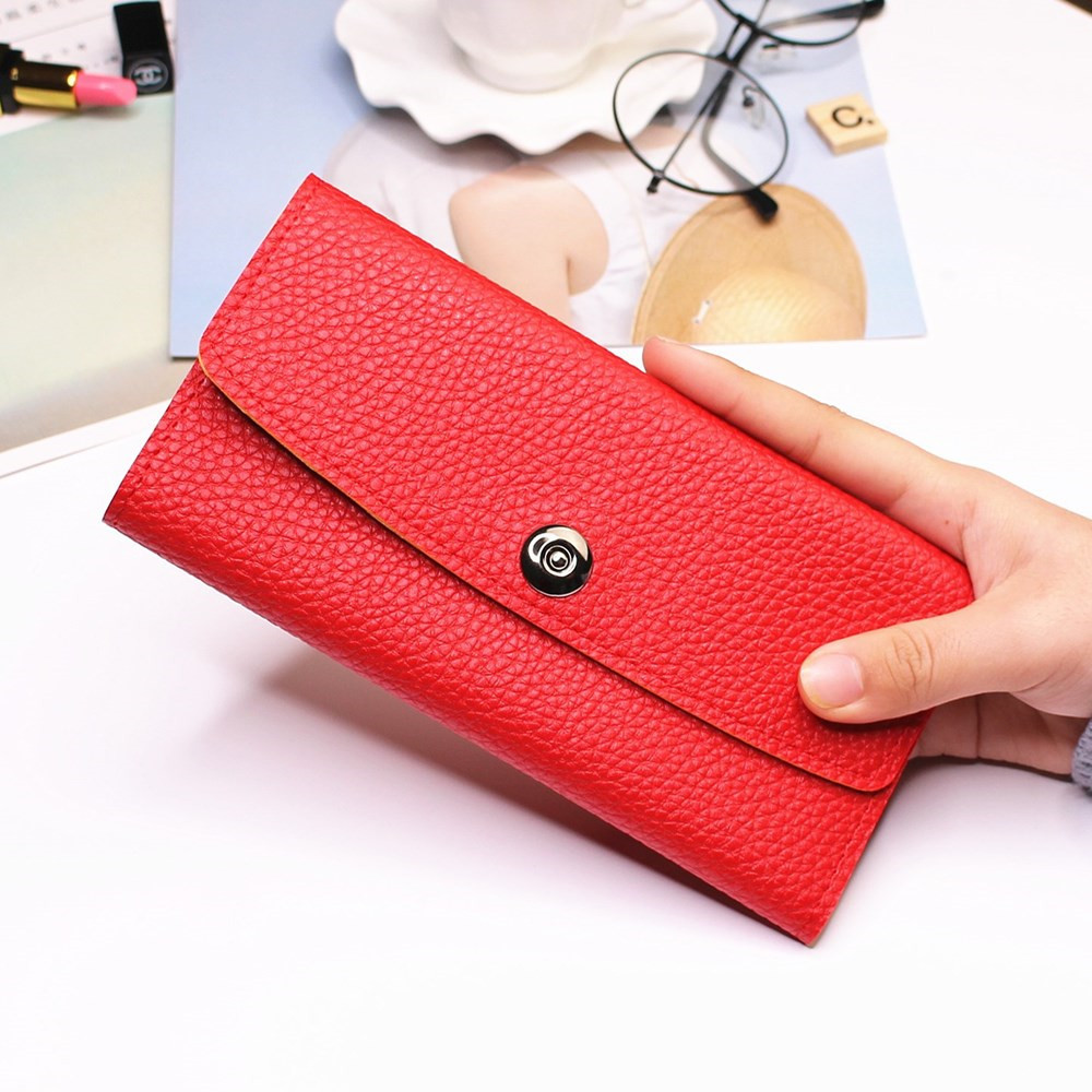 Female Student Simple Long Section Thin Section Wallet Buckle Fashion Coin Purse Hand Bag