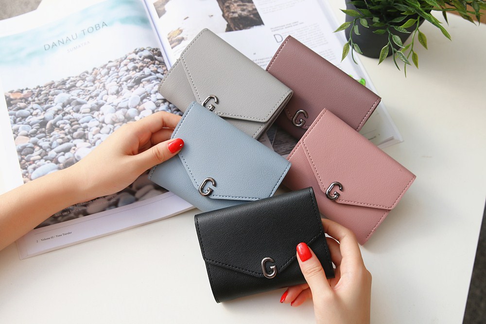 The New Ms Short Section Small Wallet Student Simple Wild Folding Mini Coin Purse