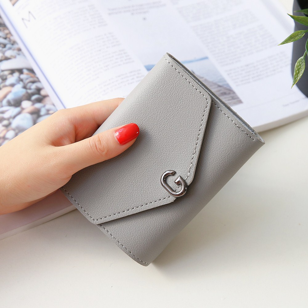 The New Ms Short Section Small Wallet Student Simple Wild Folding Mini Coin Purse