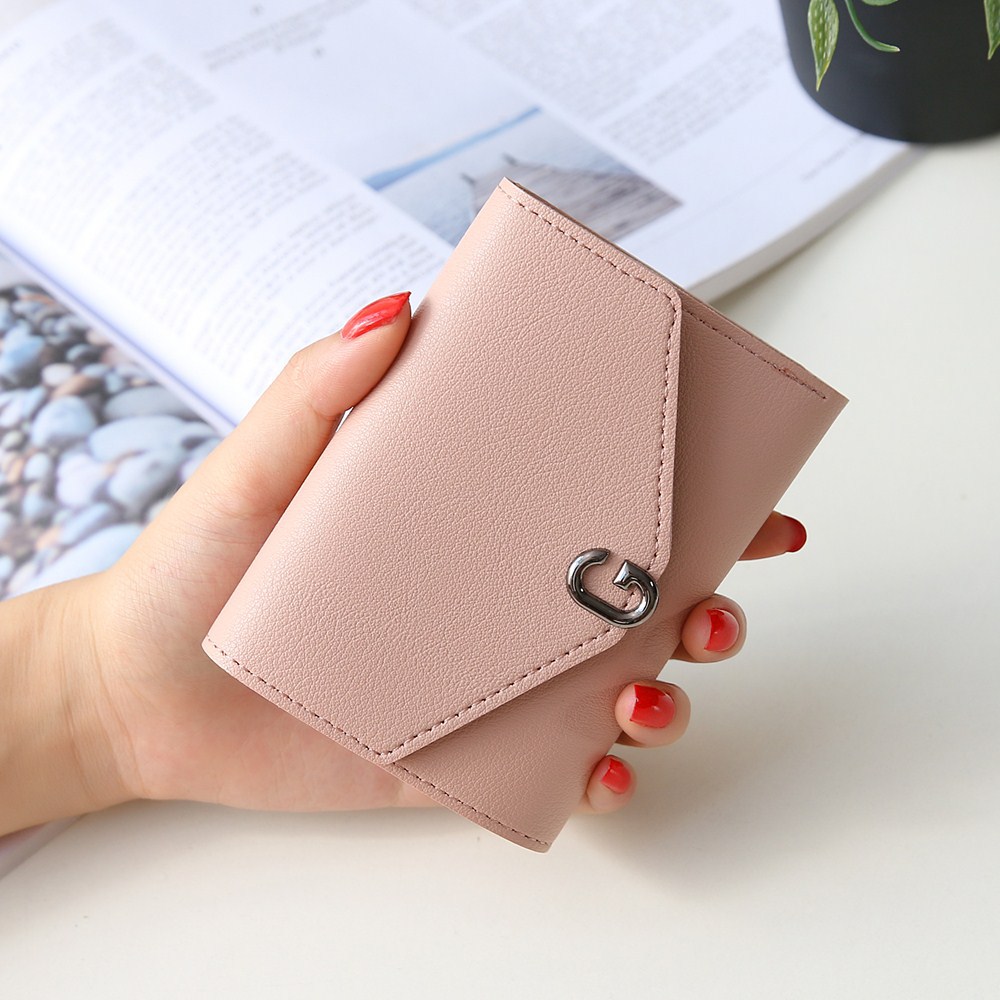 The New Ms Short Section Small Wallet Student Simple Wild Folding Mini Coin Purse