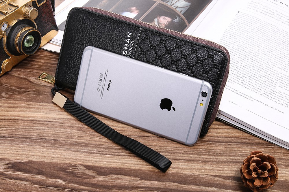 Business Wallet Long Section Zipper Handbag Men Wallet Big Bills Fashion Wallet