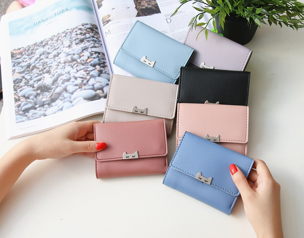 The New Ms Fold Wallet Short Section Youth Simple Fashion Small Fresh Student Wallet