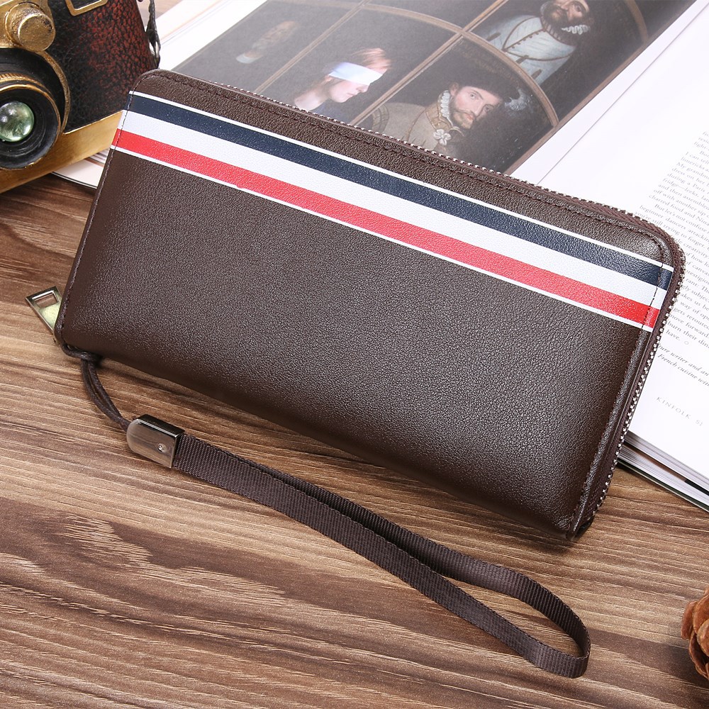 Western Style Men Long Section Wallet Zipper Fashion Hand Bag Business Leisure Male Wallet
