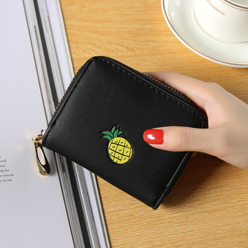 Fashion Zipper Cartoon Ms Coin Purse Fruit Graffiti Short Section Wallet Female Small Handbag