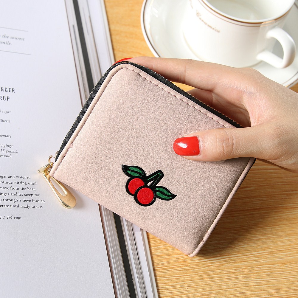 Fashion Zipper Cartoon Ms Coin Purse Fruit Graffiti Short Section Wallet Female Small Handbag