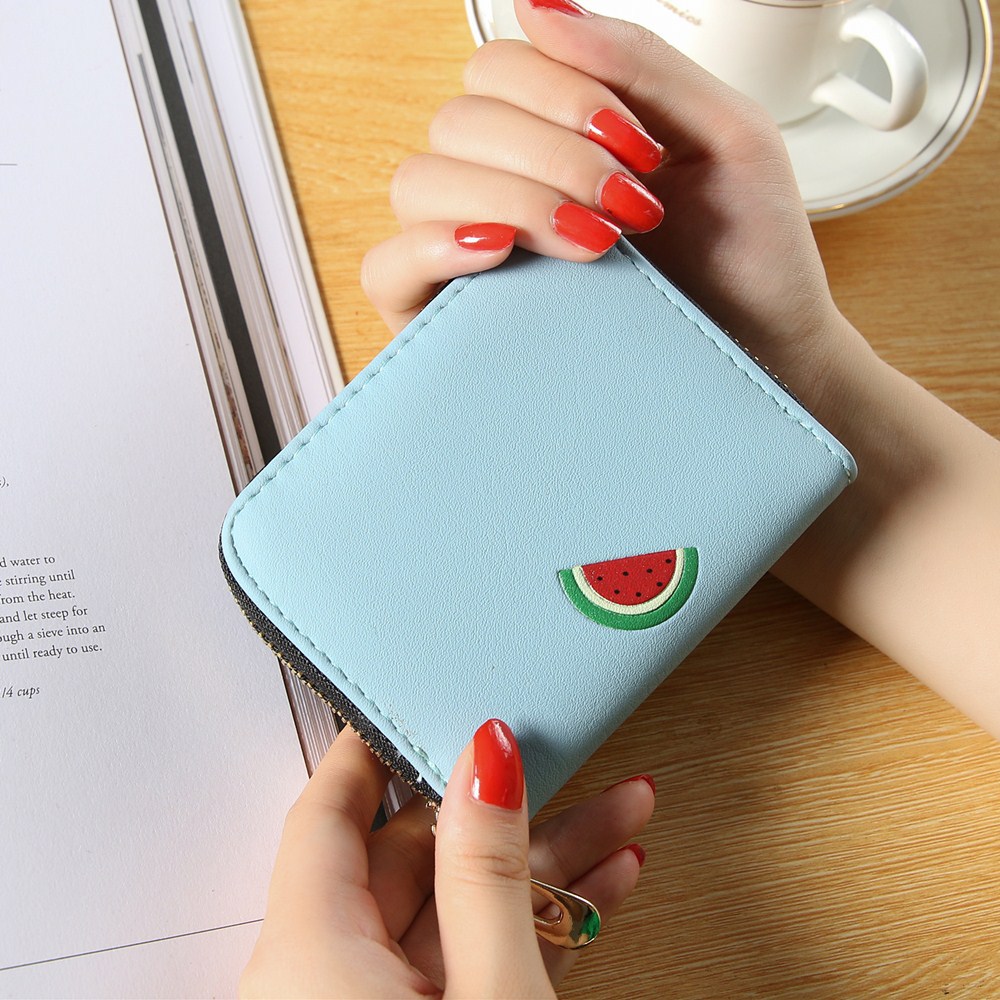 Fashion Zipper Cartoon Ms Coin Purse Fruit Graffiti Short Section Wallet Female Small Handbag
