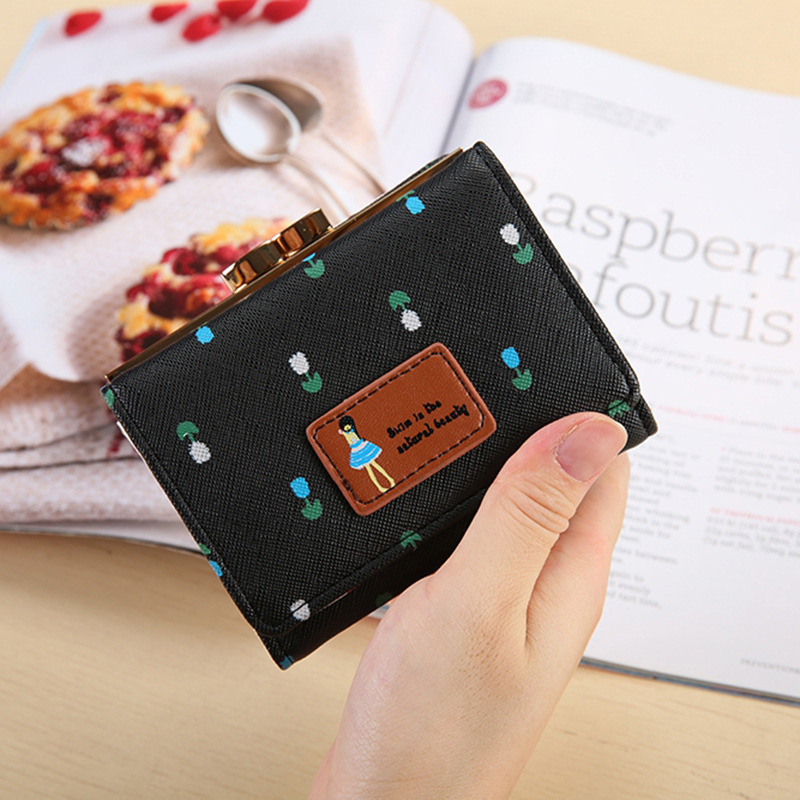 Fold Ms Wallet Short Section Three Fold Lovely Girl Student Wallet Fashion Coin Purse