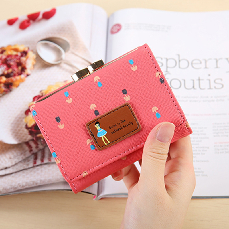 Fold Ms Wallet Short Section Three Fold Lovely Girl Student Wallet Fashion Coin Purse
