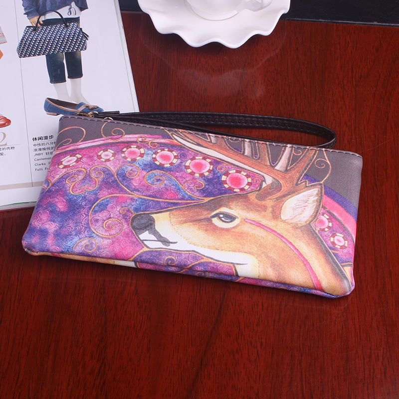 The New Graffiti Lovely Zipper High Capacity Mobile Phone Bag Hand Bag Long Section Ms Wallet