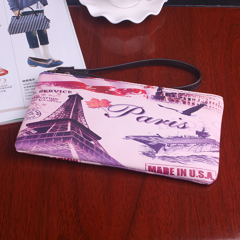 The New Graffiti Lovely Zipper High Capacity Mobile Phone Bag Hand Bag Long Section Ms Wallet