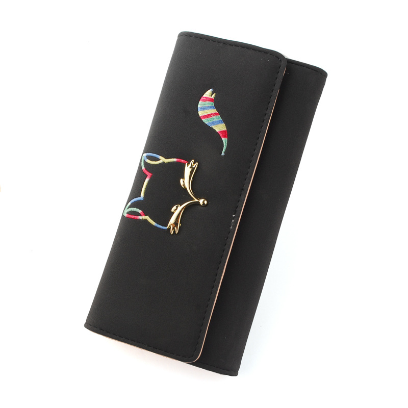 The New Ms Long Section Wallet Fox Super Soft Scrub Three Fold Small Fresh Hand Bag Wallet