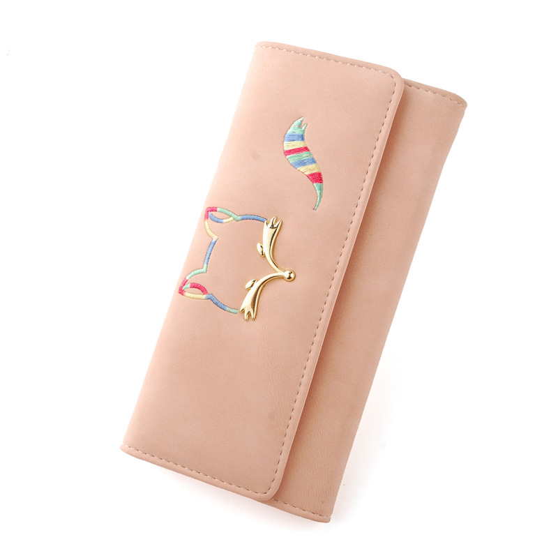 The New Ms Long Section Wallet Fox Super Soft Scrub Three Fold Small Fresh Hand Bag Wallet