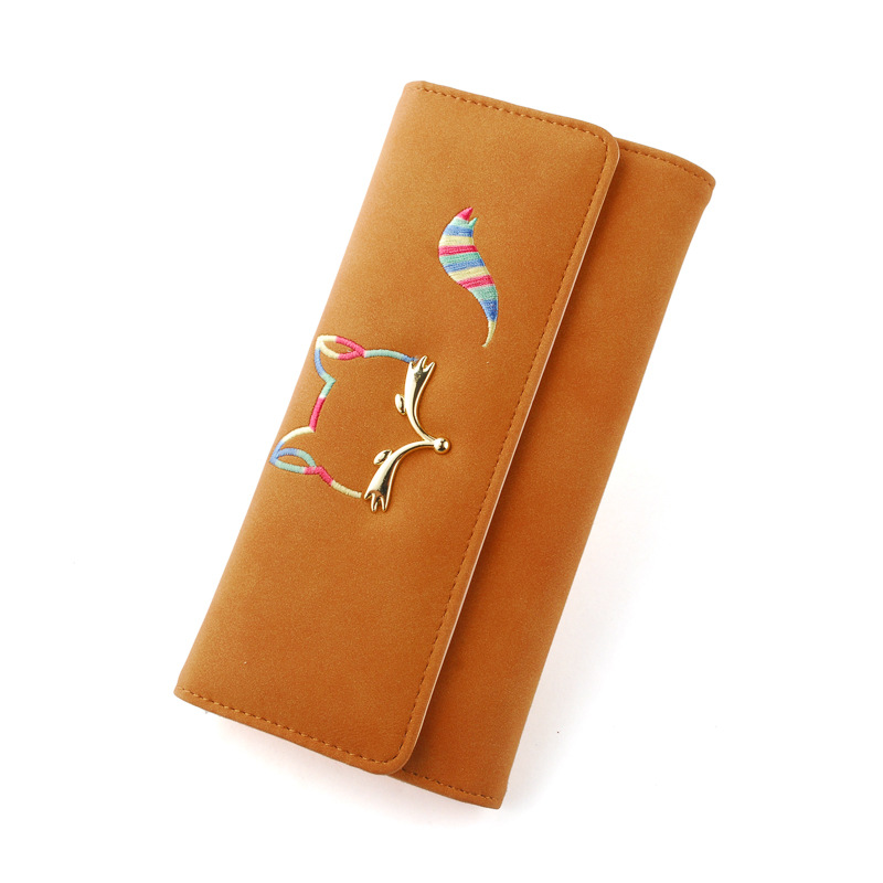 The New Ms Long Section Wallet Fox Super Soft Scrub Three Fold Small Fresh Hand Bag Wallet
