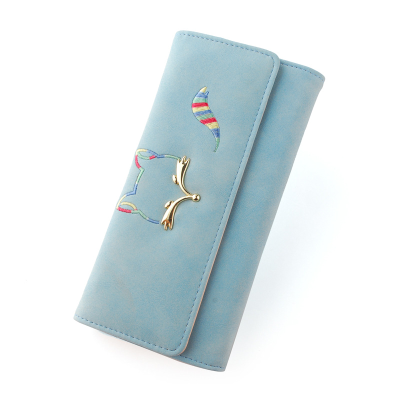 The New Ms Long Section Wallet Fox Super Soft Scrub Three Fold Small Fresh Hand Bag Wallet