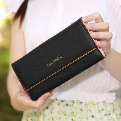 The New Ms Wallet Long Section Wallet High Capacity  Retro Female Three Fold Wallet Hand Bag