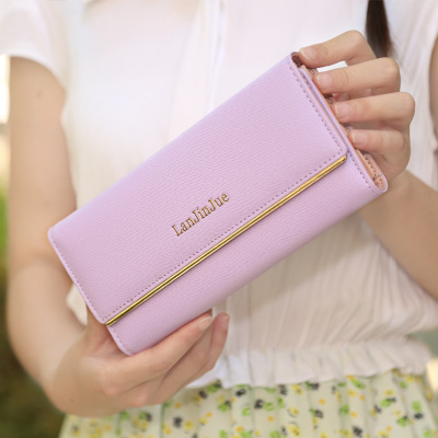The New Ms Wallet Long Section Wallet High Capacity  Retro Female Three Fold Wallet Hand Bag