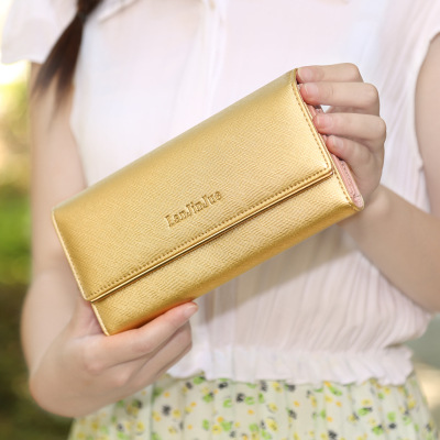 The New Ms Wallet Long Section Wallet High Capacity  Retro Female Three Fold Wallet Hand Bag