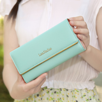 The New Ms Wallet Long Section Wallet High Capacity  Retro Female Three Fold Wallet Hand Bag