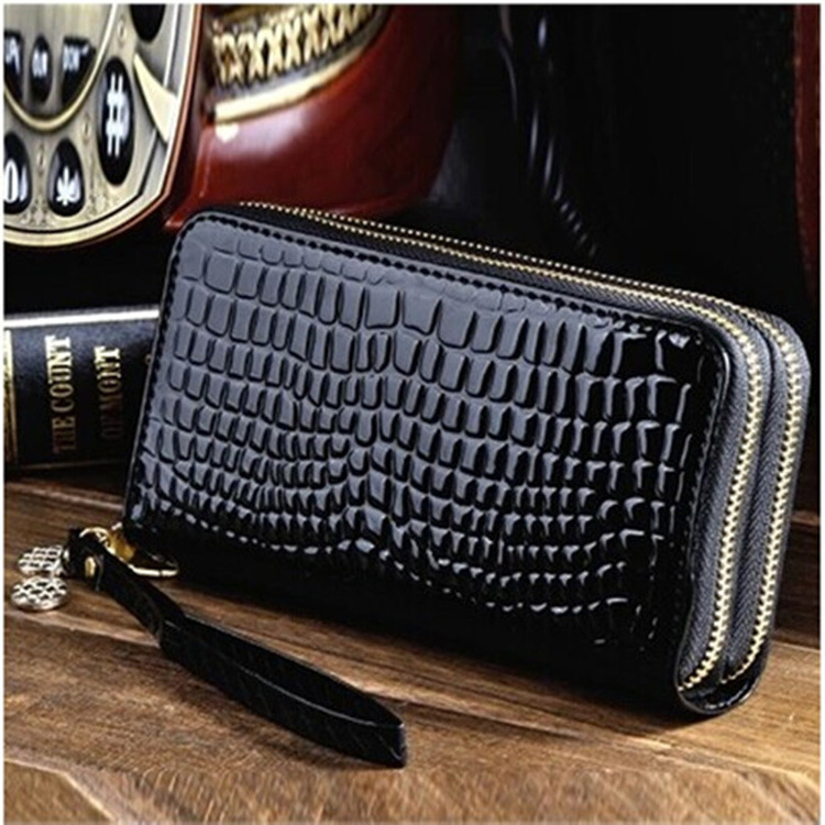 Ms High Capacity Long Section Wallet Patent Lleather Small Change Mobile Phone Hand Bag